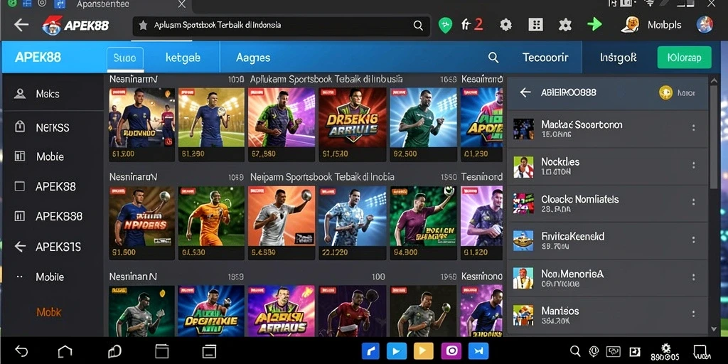 Tampilan gameplay APEK88 yang menarik dengan fitur taruhan olahraga.