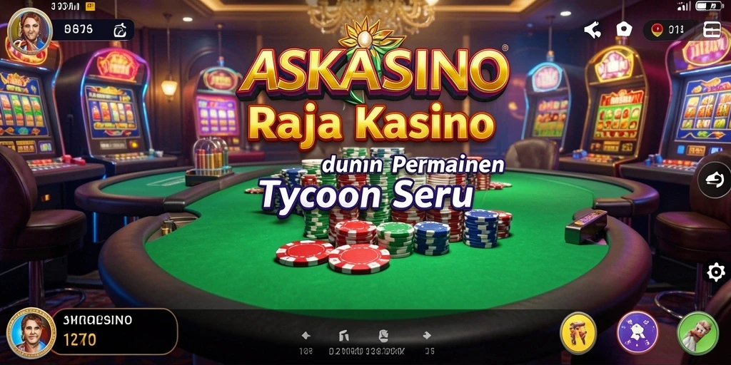 Screenshot gameplay ASKASINO menampilkan kasino yang megah dan ramai.