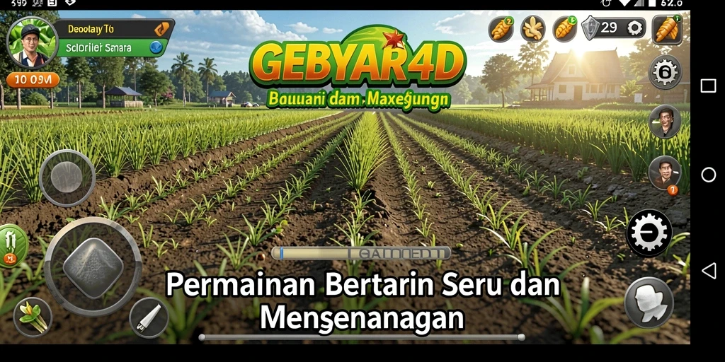 Tampilan gameplay GEBYAR4D yang menarik dan menawan dalam dunia pertanian.