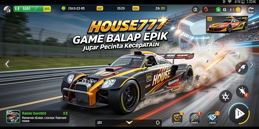 Gambaran gameplay seru di HOUSE777 dengan balapan yang menegangkan.