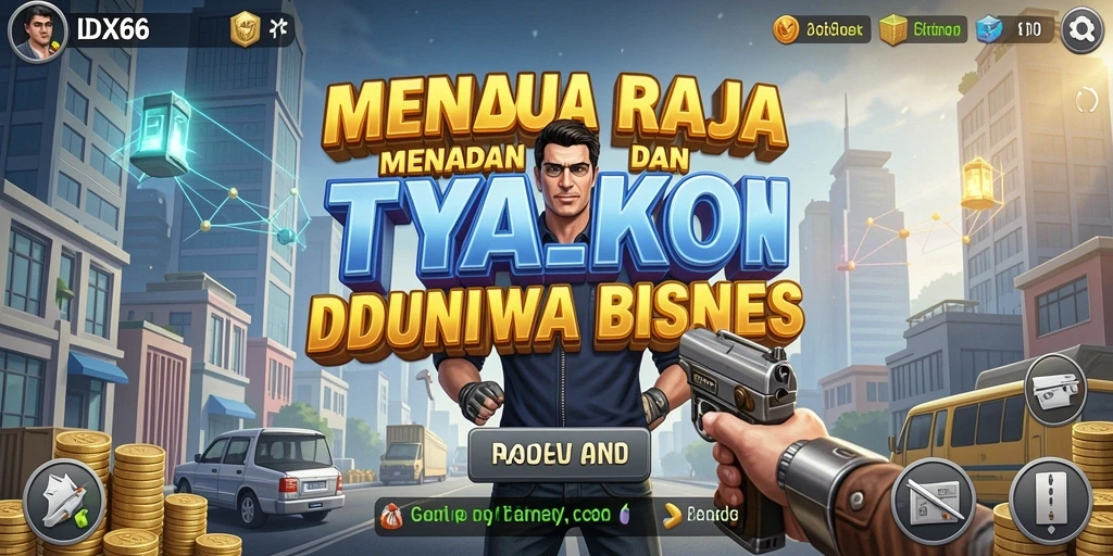 Tangkapan layar utama IDX66 menampilkan gameplay seru dalam membangun bisnis Tycoon.