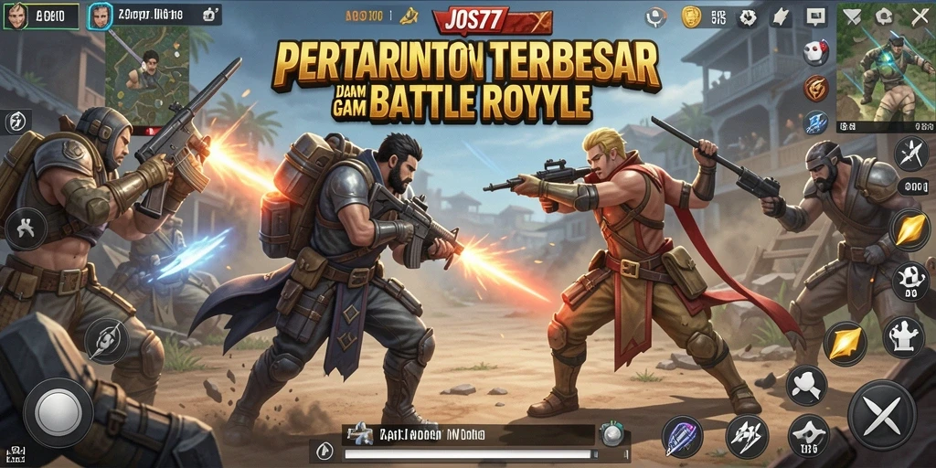 Screenshot JOS77 menampilkan aksi seru dalam pertempuran Battle Royale.