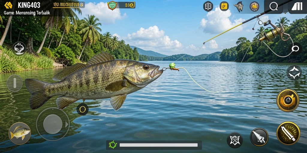 Tampilan gameplay KING403 dengan pengalaman memancing yang seru dan menantang.