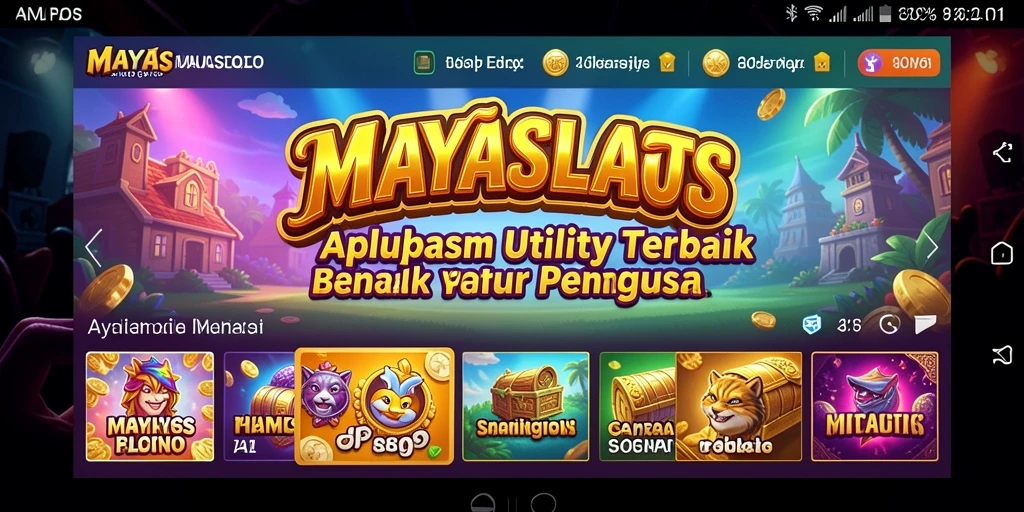 Tampilan antarmuka pengguna aplikasi <strong>MAYASLOTS</strong> yang interaktif dan menarik.