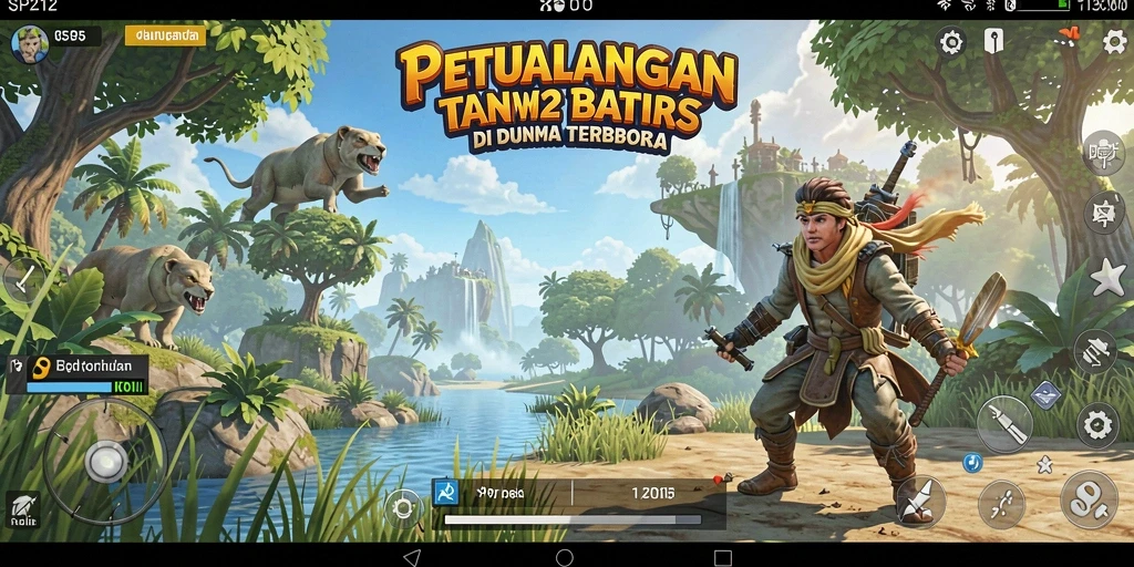 Gameplay SP212 yang menampilkan petualangan di dunia terbuka.